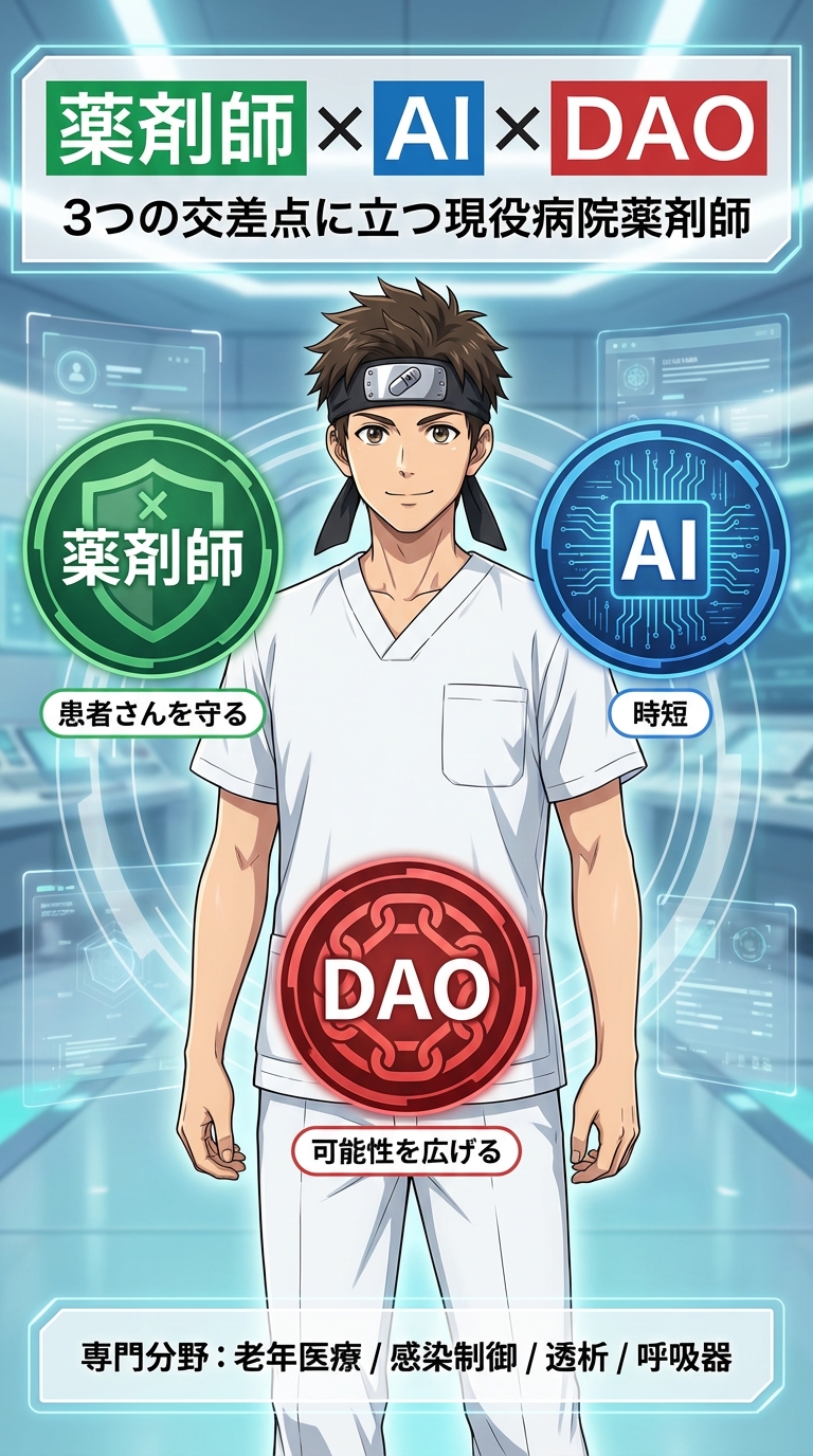 薬剤師×AI×DAOインフォグラフィック